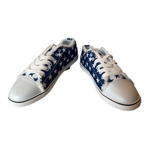 Women’s Blue & White Star Canvas Tennis Style Sneakers Shoes - Size 41 - 9 NEW